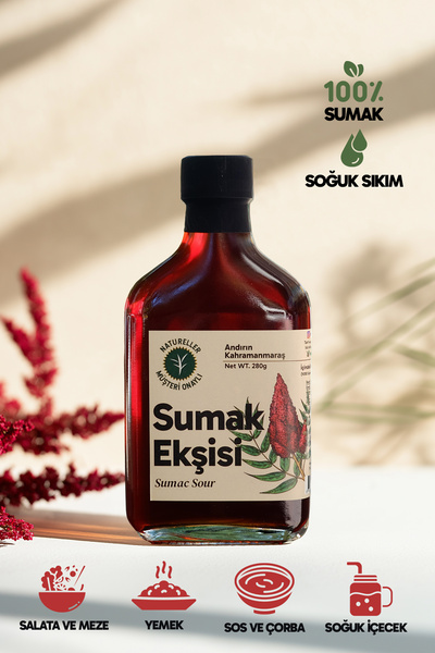 Natureller Sumak Ekşisi ve Koruk Ekşisi %100 Saf - Tatlı Ekşi Hasat (2 Adet) 280 gr