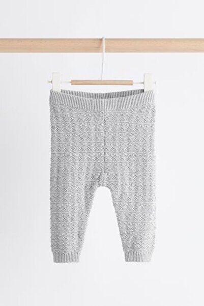 Next Baby Gray Bear Patterned 100% Cotton Knitwear Long Sleeve Set