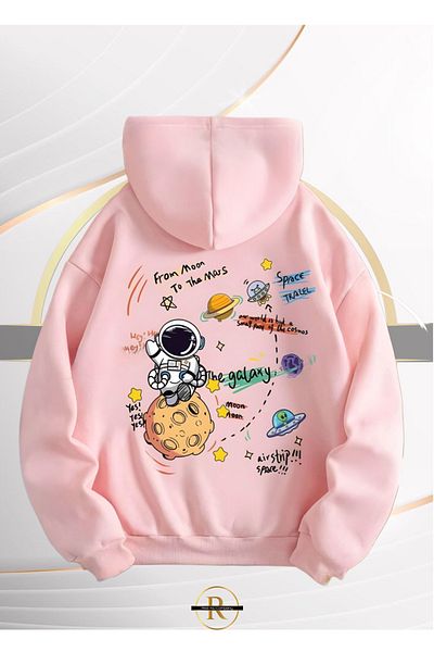 Risil-Nu Company Unisex New Season Trend - Φούτερ με 3 νήματα Galaxy Back Printed Oversize