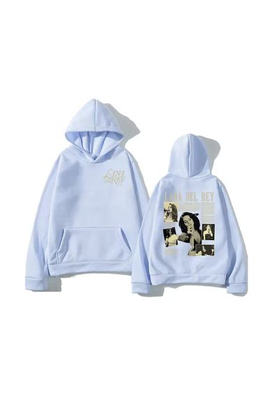 LA GULER Lana Del Rey Printed Unisex Oversize φούτερ - 3 κλωστές βαμβακερά, κουκούλα Sardon