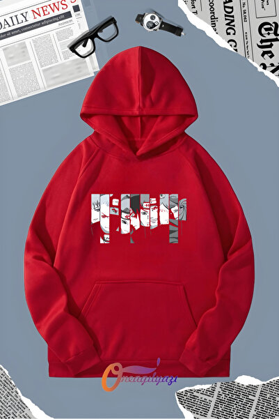 oneagılyazı Anime Printed Hooded Sweatshirt