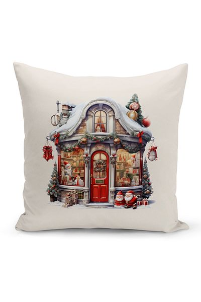 Bertille Home New Year Series Double Sided Digital Printed Throw Pillow Case (Christmas Christmas Cushion Cover)