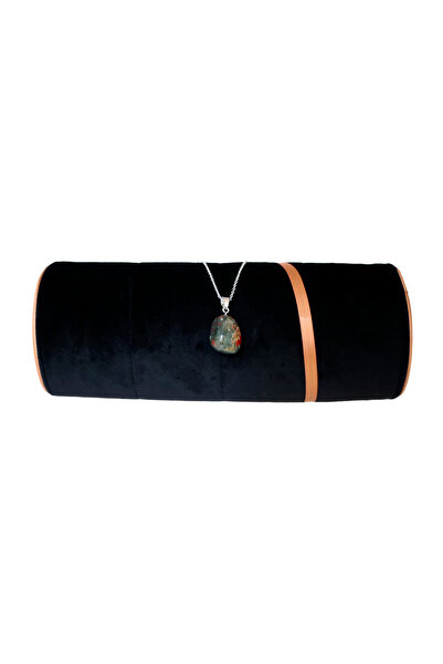 taru pasaj قلادة من حجر جاسبر الدم الطبيعي - القوة والشفاء (حجر الدم)