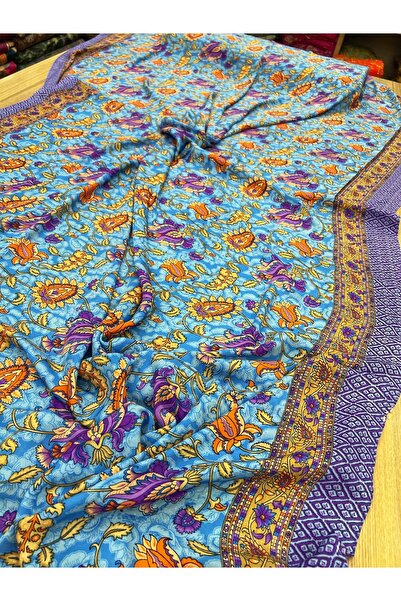 OsmanKumaşDantel İpeksi Dijital Baskı Şal Desen Kumaş