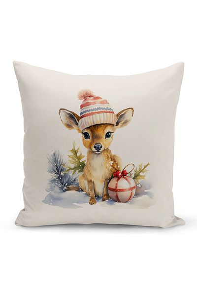Bertille Home New Year Series Double Sided Digital Printed Throw Pillow Case (Christmas Christmas Cushion Cover)