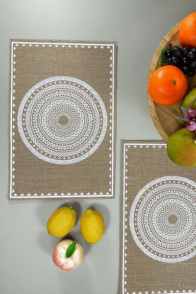 SepetçiBaba Set of 6 Ethnic Pattern Linen Placemat