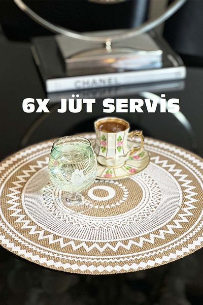 SepetçiBaba Set of 6 Ethnic Pattern Linen Placemat
