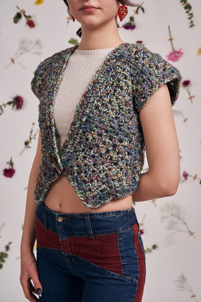 Gala İstanbul Yeşil Retro Örgü Yelek