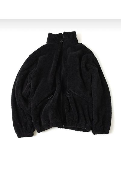 DEEPSHOPPİNG Unisex Μαύρο Oversize Λούτρινο Μπουφάν