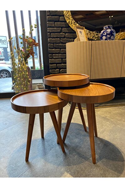 Avem Design POLEN 3'LÜ AHŞAP ZİGON SEHPA