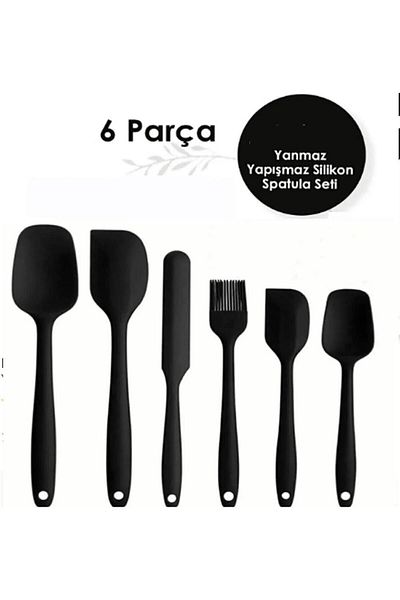 KSM HOME Set of 6 Fireproof Non-Stick Kitchen Cake Silicone Egg Brush Spoon Knife Spatula