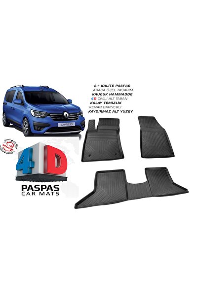 Omsa Renault Kangoo Express Araca Özel 4d Havuzlu Paspas 2020 2021 2022 2023