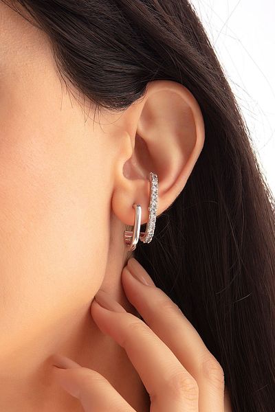 Ressia Women's Steel Earrings Zircon Stone Anti-Tarnish Earrings