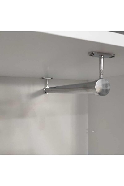 Deltaaks Dolap Içi (40 Cm) Krom Yuvarlak Askı Borusu( Askı Borusu +flanş+vida)