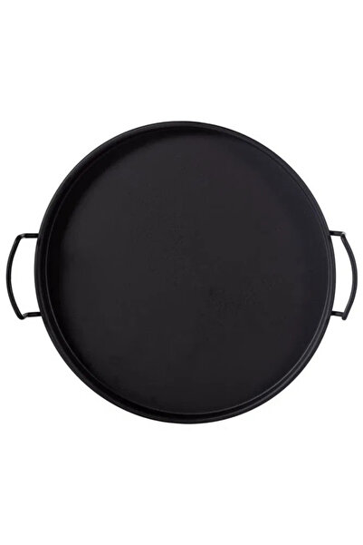 hemlife 25 Cm Metal Kulplu Servis Sunum Kahve Tepsisi Siyah