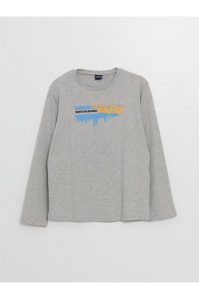 LC Waikiki Băiat - Tricou cu mânecă lungă cu imprimeu LCW Crew Deck