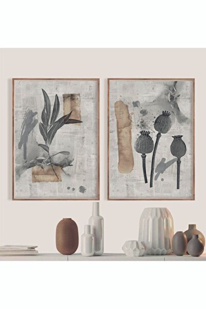 woodhomeworks Ahşap 2'li Çerçeveli Dekoratif Tablo Home Ev Salon Oturma Odası...