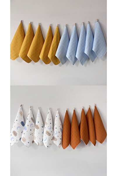 runbaby 20 قطعة من قماش الموسلين Run Baby - مجموعة مناديل فم الطفل وقماش العرق