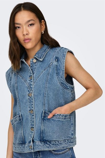 ONLY Onlkennedy Sl - Women's Denim Vest Göntük