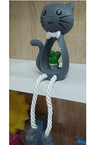 Biblomania Ayakları Sallanan Gri Kedi Biblosu