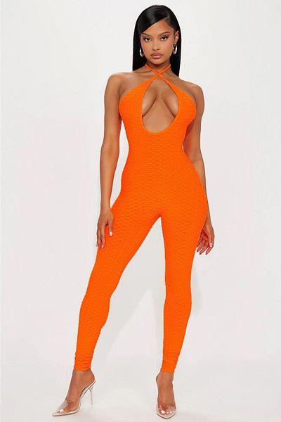 ARDSU Honeycomb Jumpsuit - Fashionnova Halter Neck