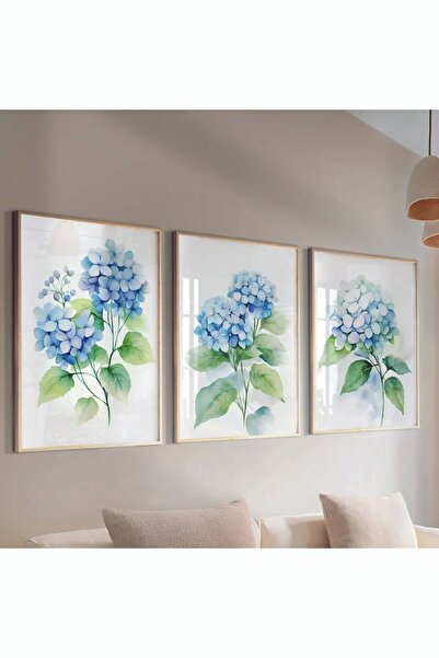 woodhomeworks Ahşap Çerçeveli 3 Lü Soyut Tablo Home Ev Salon Oturma Odası Yat...