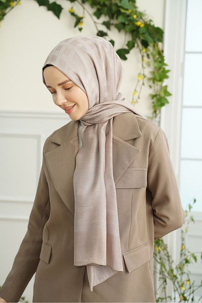 ARMANDA Σάλι με μοτίβο αλυσίδας Princess Series - Dark Mink