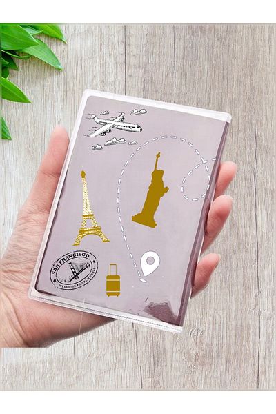 Gempo 3 Pieces Premium Transparent Patterned Passport Case Passport Case Luxury Passport Holder