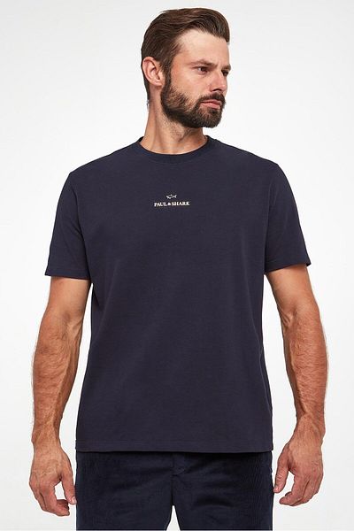 PAUL&SHARK Ανδρικό μπλουζάκι Navy Blue Regular Fit Cotton - 14311646 -50Ε