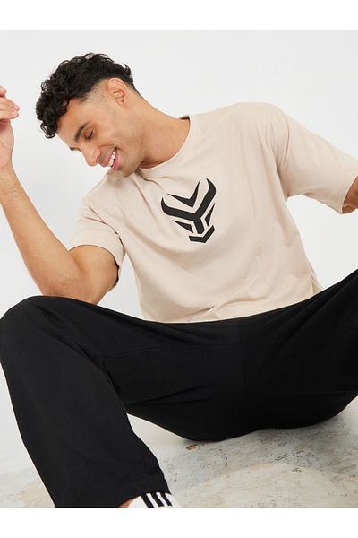 Styli Front Graphic Crew Neck Oversized T-Shirt