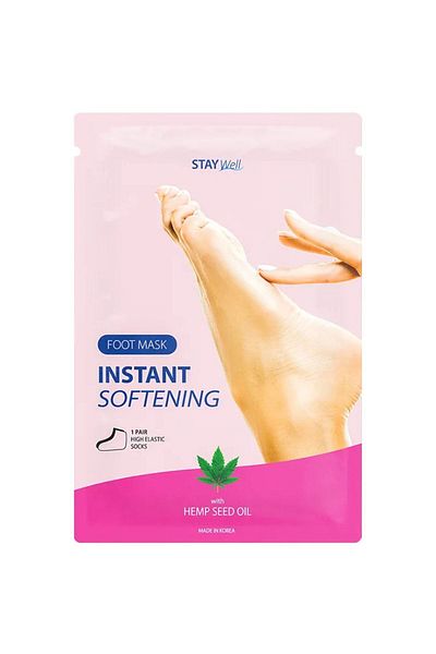 STAY WELL Softening Foot Care Mask - Instant Softening Foot Mask Containing Hemp Seed