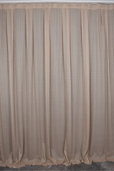 AKÇA TEKSTİL Kdk 1920 Patterned - Mink Colored Single Wing Pleated Background Curtain 300*260 Cm
