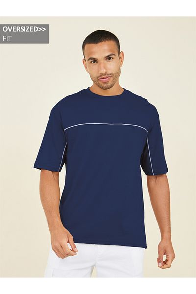 Styli Contrast Seam Piping Detail Oversized T-Shirt