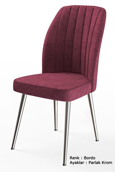 Canisa Concept Platinum Serisi Geniş Oturum Alanlı 4 Adet Sandalye / Renk Bor...
