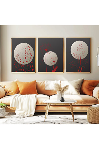 wudie Pictură decorativă din 3 piese, cu cadru din lemn, pictură abstractă, p...