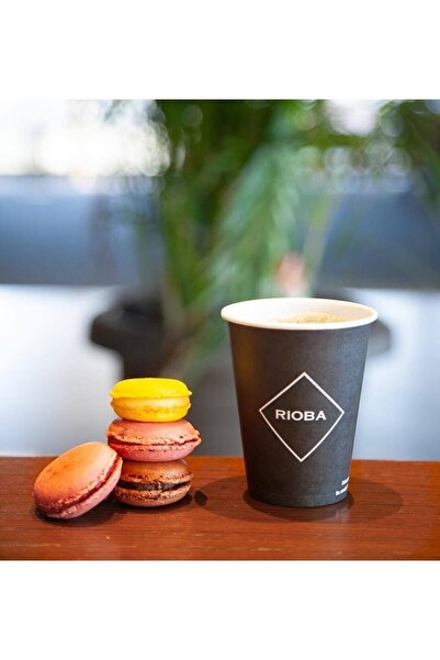 Rioba Cardboard Cup Black Coffee Glass 9oz Medium Size