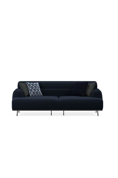 Enza Home Valdera 2,5'lu Koltuk, Keten Dokulu - Siyah