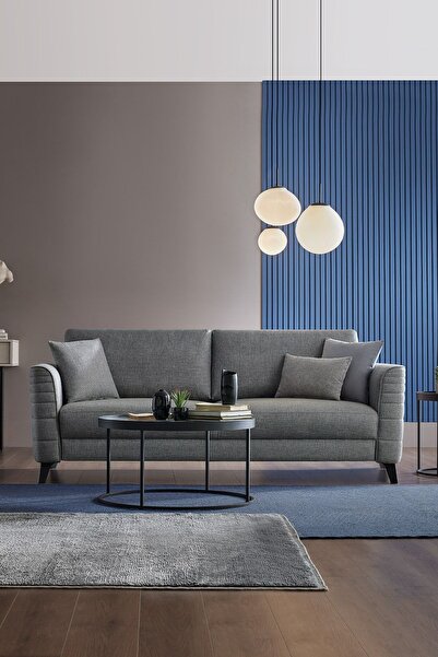 Enza Home Grace 3'lü Yataklı Koltuk - Mavi