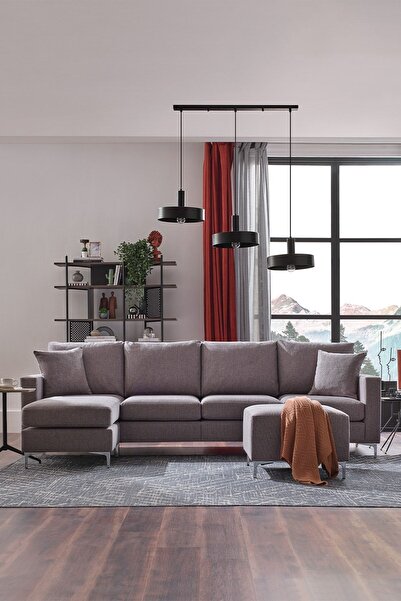 Enza Home Linea Büyük Köşe Takımı - Gri