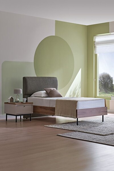 Enza Home Loreto Genç Başlıklı Karyola - Kahve Yeşil