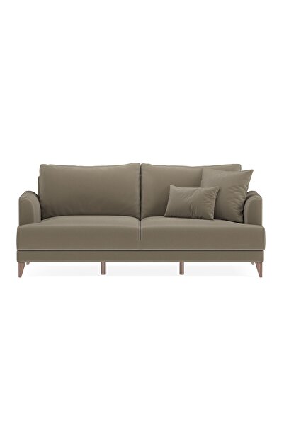 Enza Home Fiore 3'lü Yataklı Koltuk, Tay Tüyü - Sütlü Kahve