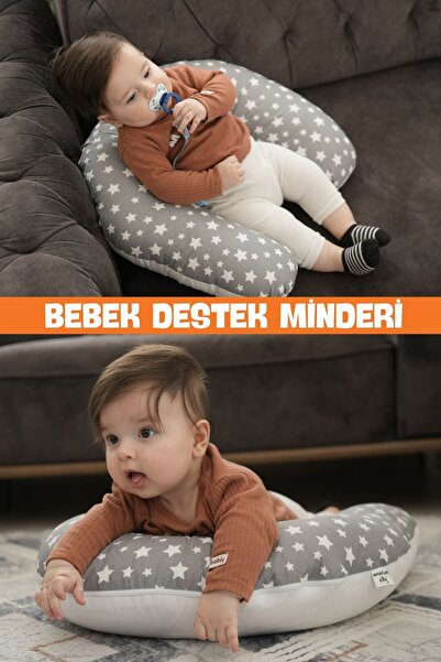 Irk Lemoon Çift Taraflı Bebek Bebek Oturma Destek Minderi Pamuklu Kumaş