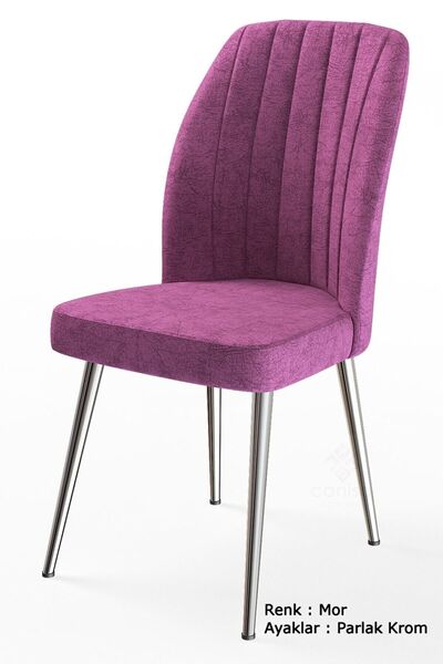 Canisa Concept Platinum Serisi Geniş Oturum Alanlı 4 Adet Sandalye / Renk Mor...