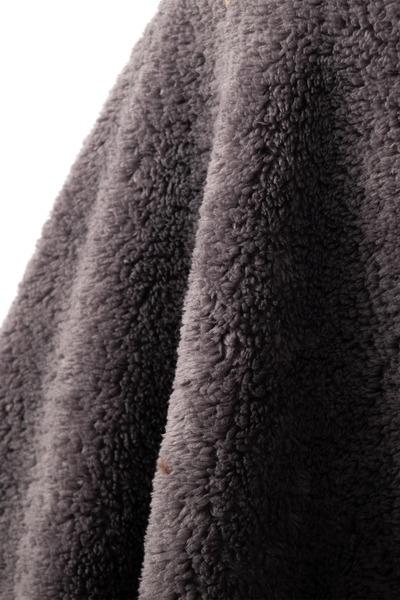 Gleamy Çift Taraflı Gri Welsoft Yıkanabilir Peluş Kumaş 100x180