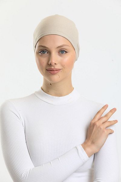 Shalista Buy 4 Pay 3 Miraculous Adhesive Reducing Slipping Seamless Beige Colored Lycra Bonnet (Price Is for 1 Piece)