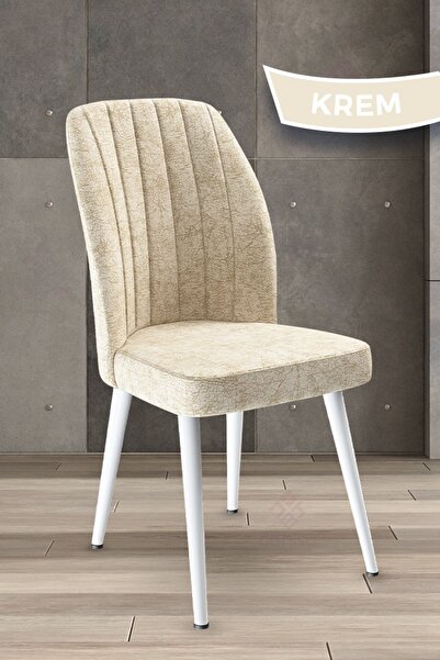 Canisa Platinum Serisi, Üst Kalite Yemek Odası Sandalyesi, Metal Beyaz Iskele...