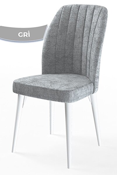 Canisa Etra Serisi, Gürgen Ayaklı 1.sınıf Yemek Odası Sandalye,gri Sandalye Beyaz Gürgen Ayaklı