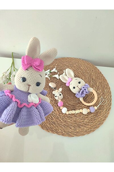 esmanın diyarı Amigurimi lila tavşan set