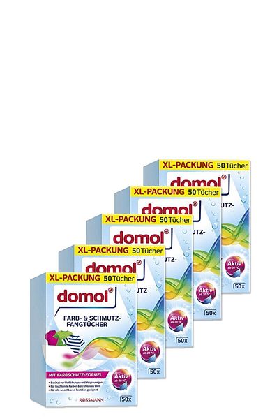 DOMOL Set of 50 Color Separating Wipes - 5 Pcs