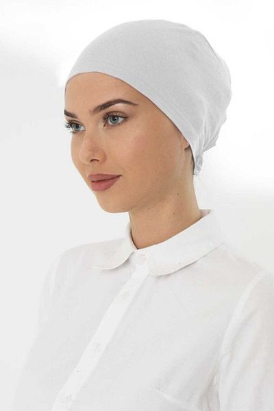 Shalista Buy 4 Pay 3 White Plain Combed Cotton Bonnet (Price Is for 1 Piece)